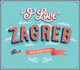 Obraz premium Vintage greeting card from Zagreb - Croatia.