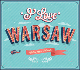 Vintage greeting card from Warsaw - Poland. - 56608681