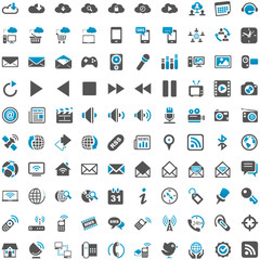 Blue Grey Webicons - Communication Entertainment Social Media