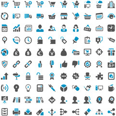 Blue Grey Webicons - Work Business Internet Work