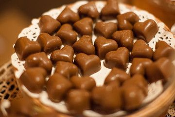Closeup brown chocolate candy background