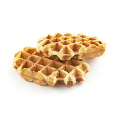 two delicious belgian sugar waffles