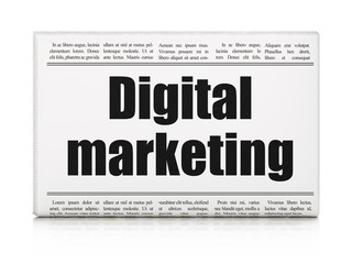 Advertising news concept: newspaper headline Digital Marketing