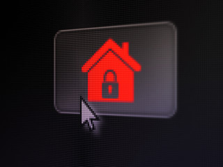 Fototapeta na wymiar Security concept: Home on digital button background