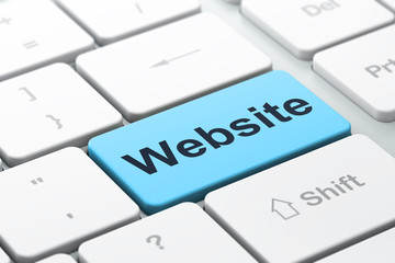 SEO web development concept: Website on computer keyboard backgr