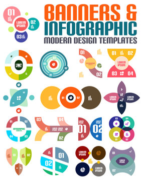 Modern geometrical abstract infographic templates