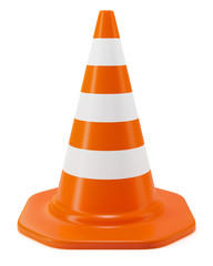 Traffic cone isolated on white