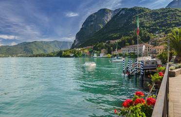 Harbor of Mennagio at Lake Como