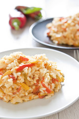 Risotto with peppers