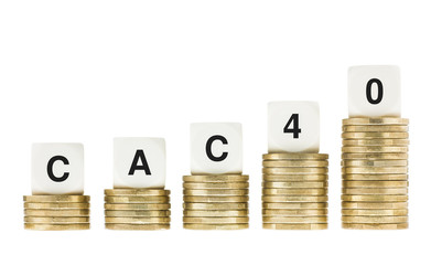 CAC 40 Paris Stock Exchange Share Index on Coin Stacks