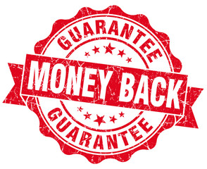 Money back red grunge vintage stamp