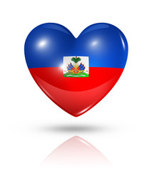 Fototapeta premium Love Haiti, heart flag icon