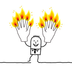 man with ten burning fingers