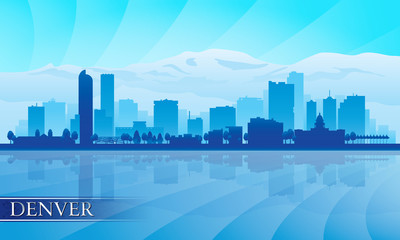 Denver city skyline silhouette background - 56617458