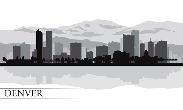 Colorado Colorado Tapis Denver City Skyline Sketch 