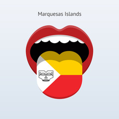 Marquesas Islands language. Abstract human tongue.