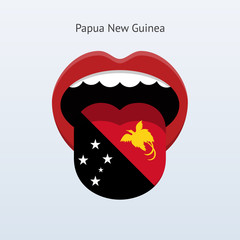 Papua New Guinea language. Abstract human tongue.