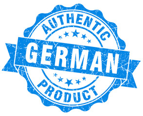 German product blue grunge vintage stamp