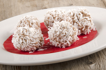 home made chocolate coconut truffle