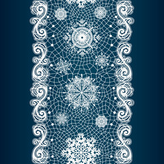 Winter abstract lace from snowflakes