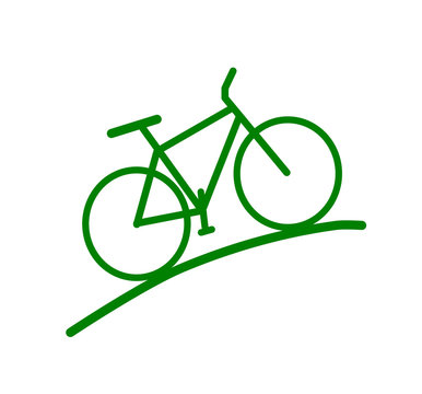 Green bike - silhouette.