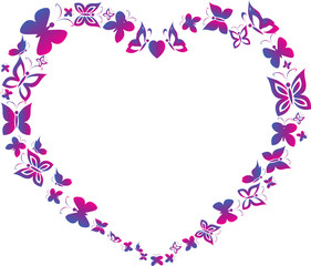 Fototapeta na wymiar Butterfly Heart, isolated on white