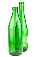Pair of empty green bottles