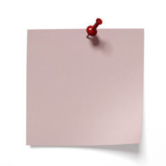 Pink sheet pinned pushpin