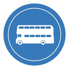 Bus à Impériale dans un panneau rond