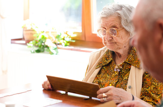 Senior people playing