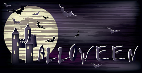 Happy Halloween banner, vector illustration
