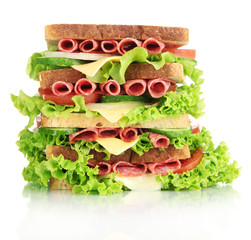 Huge sandwich, isolated on white