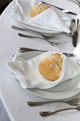 Table, service, banquet, restaurant, couverts, nappe