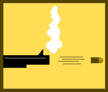 illustration of bullet leaving gun