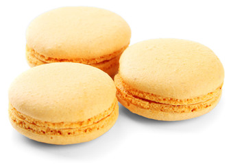 Gentle macaroons isolated on white