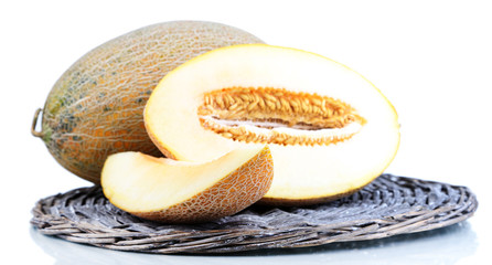 Ripe melon isolated on white