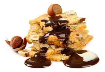 Biscotti with  nuts, isolated on white