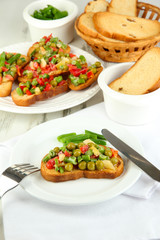 Sandwiches with vegetables and greens