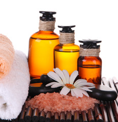 Beautiful spa setting with flower