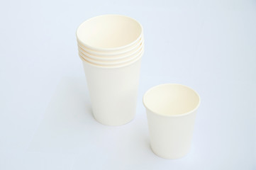 Group of coffee cup made from cup stock paper