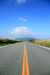 Fototapeta premium 阿蘇の道路