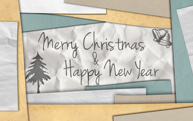 Merry Christmas new year card paper