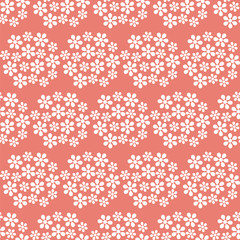 Seamless vector pattern with white flowers
