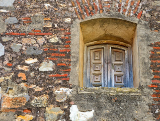 Window of medieval church in Spain