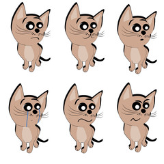 Fototapeta premium six icons of facial expressions on animals