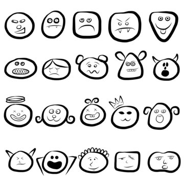 emotion faces icon set