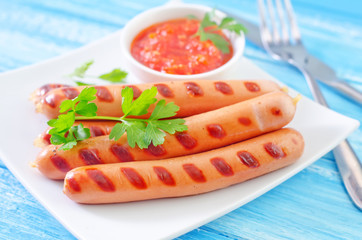 sausages with sauce