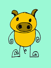 cartoon animals and pig in Jaidee Family Style