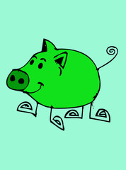 cartoon animals and fishes in Jaidee Family Style