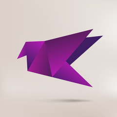 Fototapeta premium Origami paper bird on abstract background